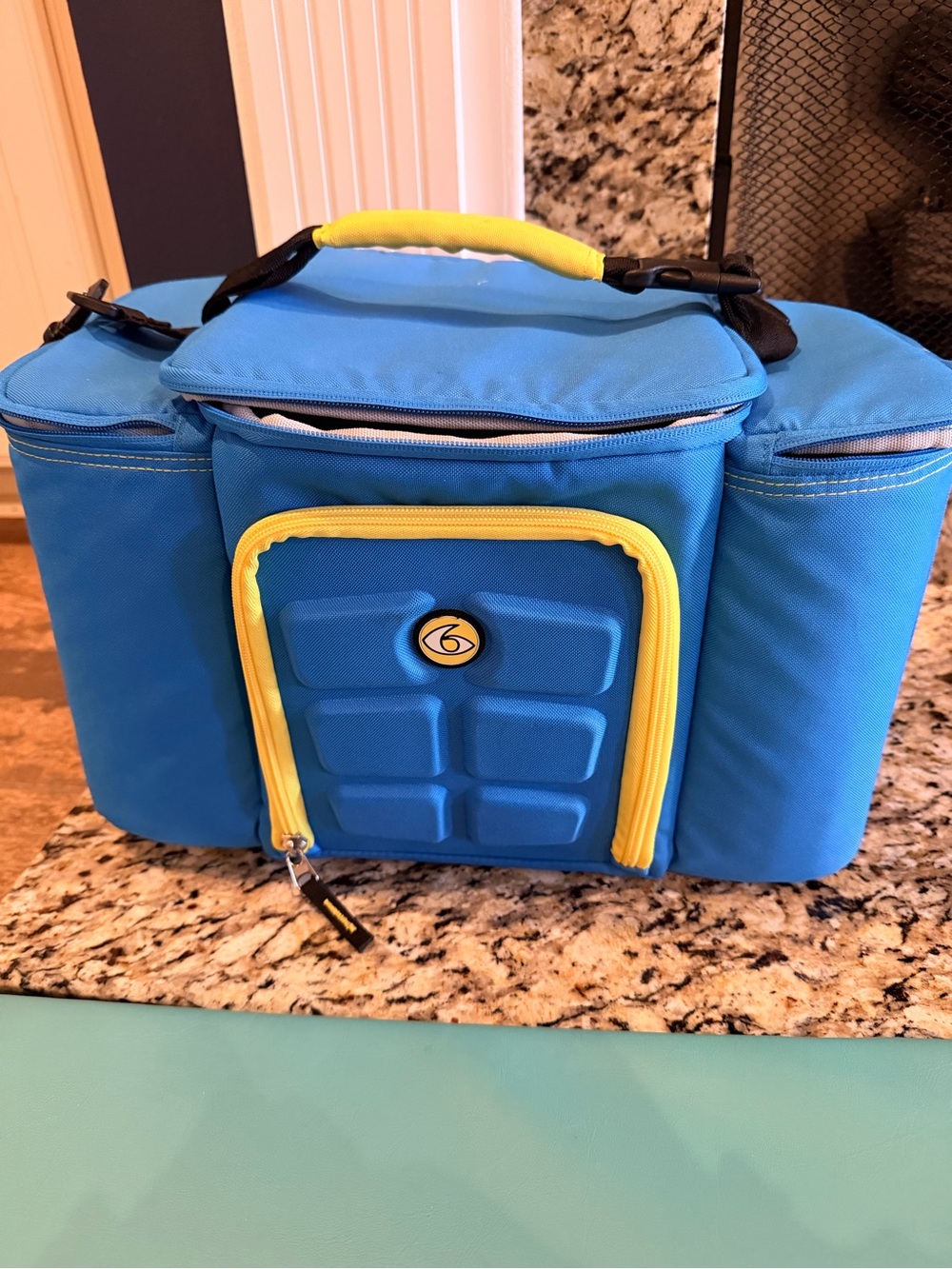 Blue and Yellow Insulated Lunch Cooler Bag